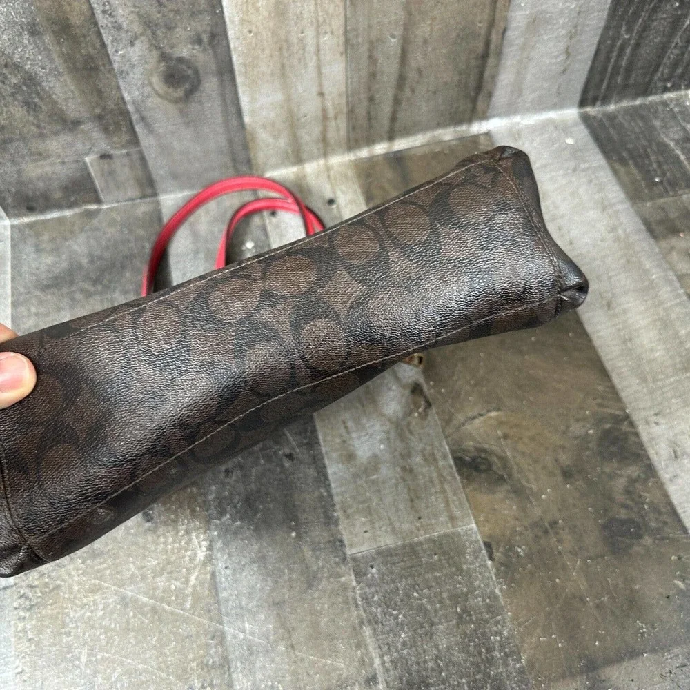 COACH BROOKE‎ CARRYALL IN SIGNATURE CANVAS (F26139) Brown True Red